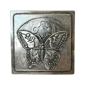 Vintage Silver Butterfly buckle or bolo scarf tie